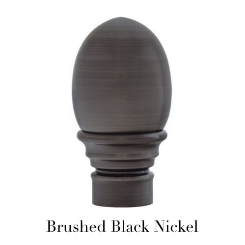 Willow Bloom Home Egg Finial - Brushed Black Nickel