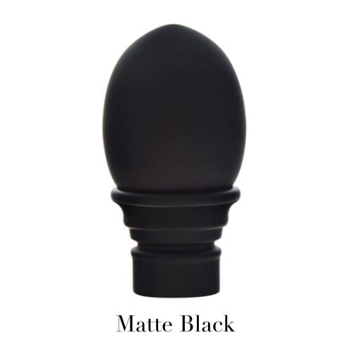 Willow Bloom Home Egg Finial - Matte Black