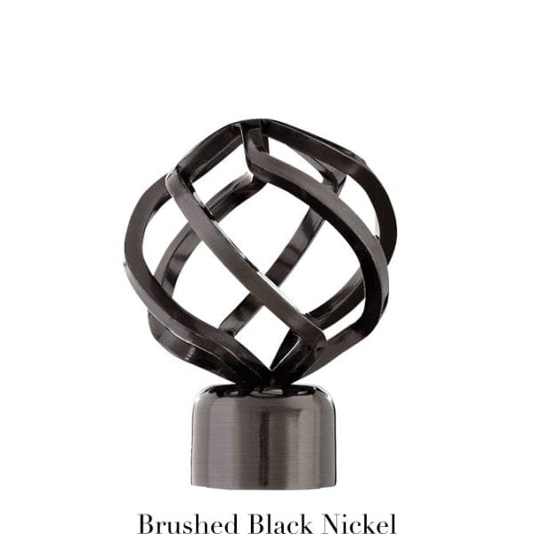 Willow Bloom Finial-BirdCage-Brushed Black Nickel