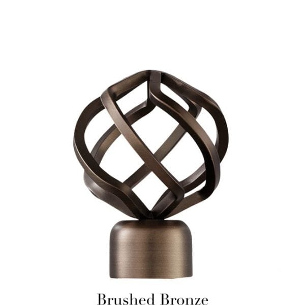 2 Pack Cambria Elite Finials Oil Rubbed Bronze Orb Square Birdcage Durable Steel 