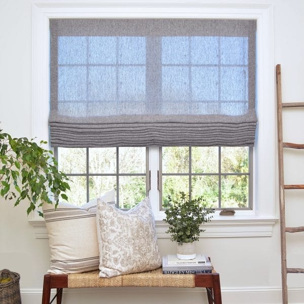 Willow Bloom Home Bespoke Charcoal Roman Shade