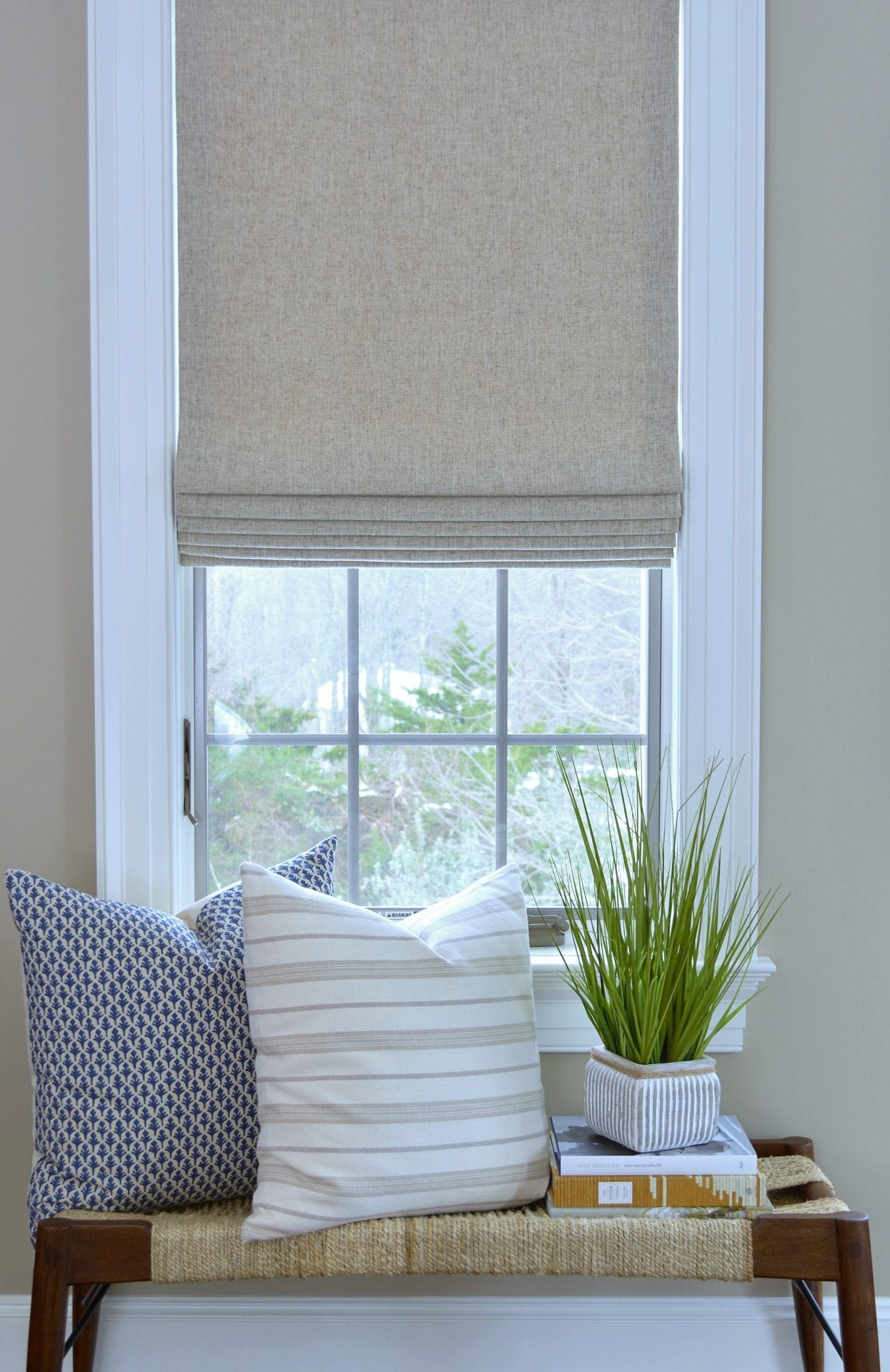 Willow Bloom Home Linen Sand Roman Shade