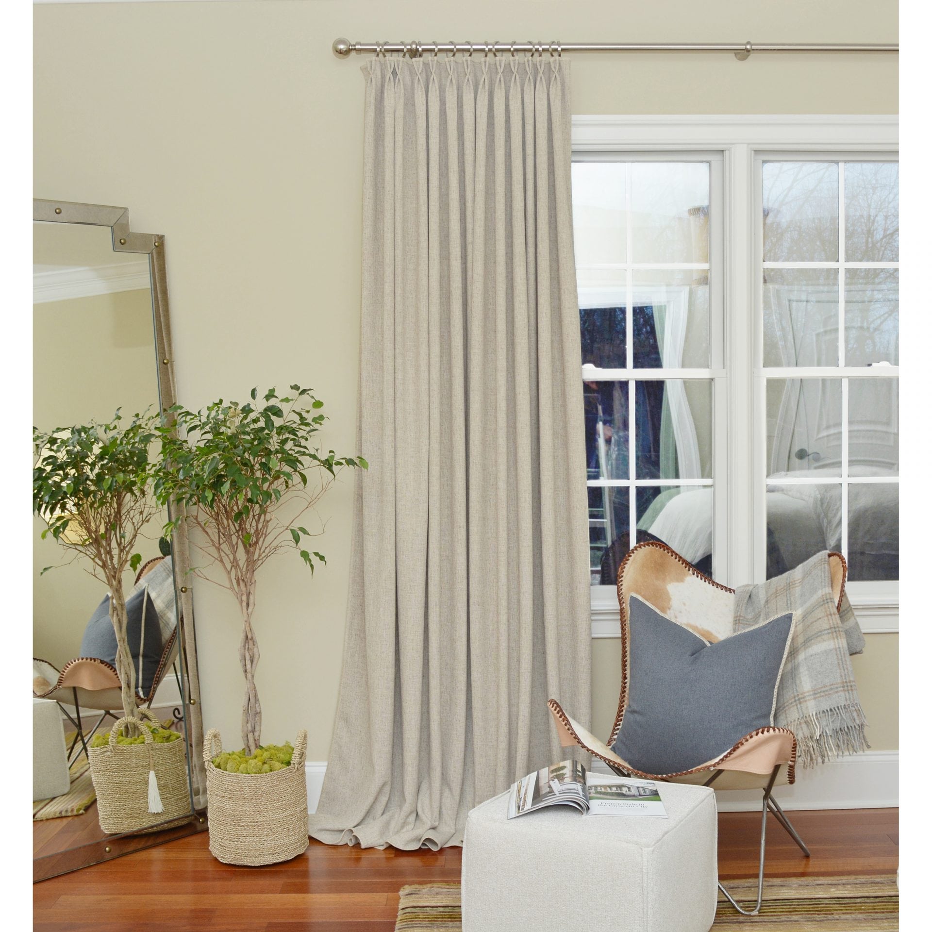 Willow Bloom Whipstitch Linen Sand Panel