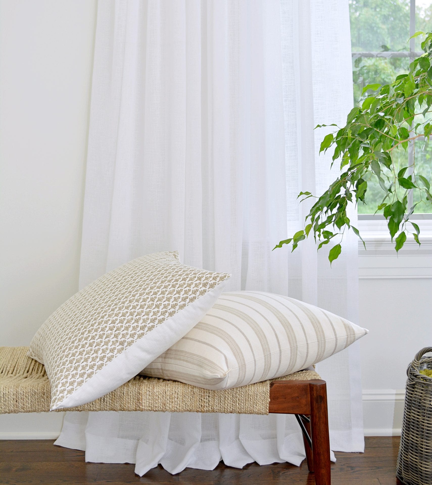 Willow Bloom Home Sheer Crisp White Drapes