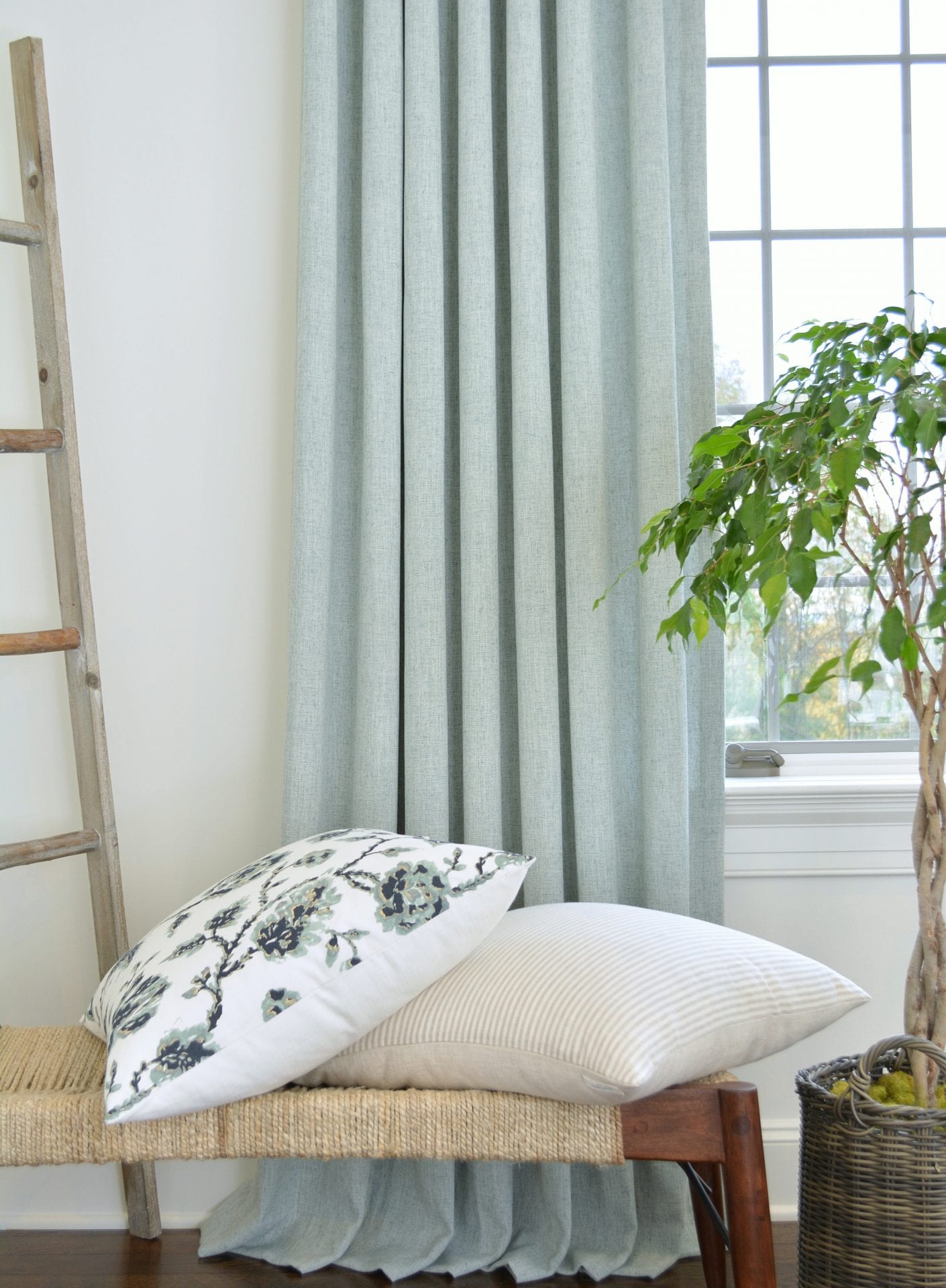 Willow Bloom Home Linen Aqua Drape