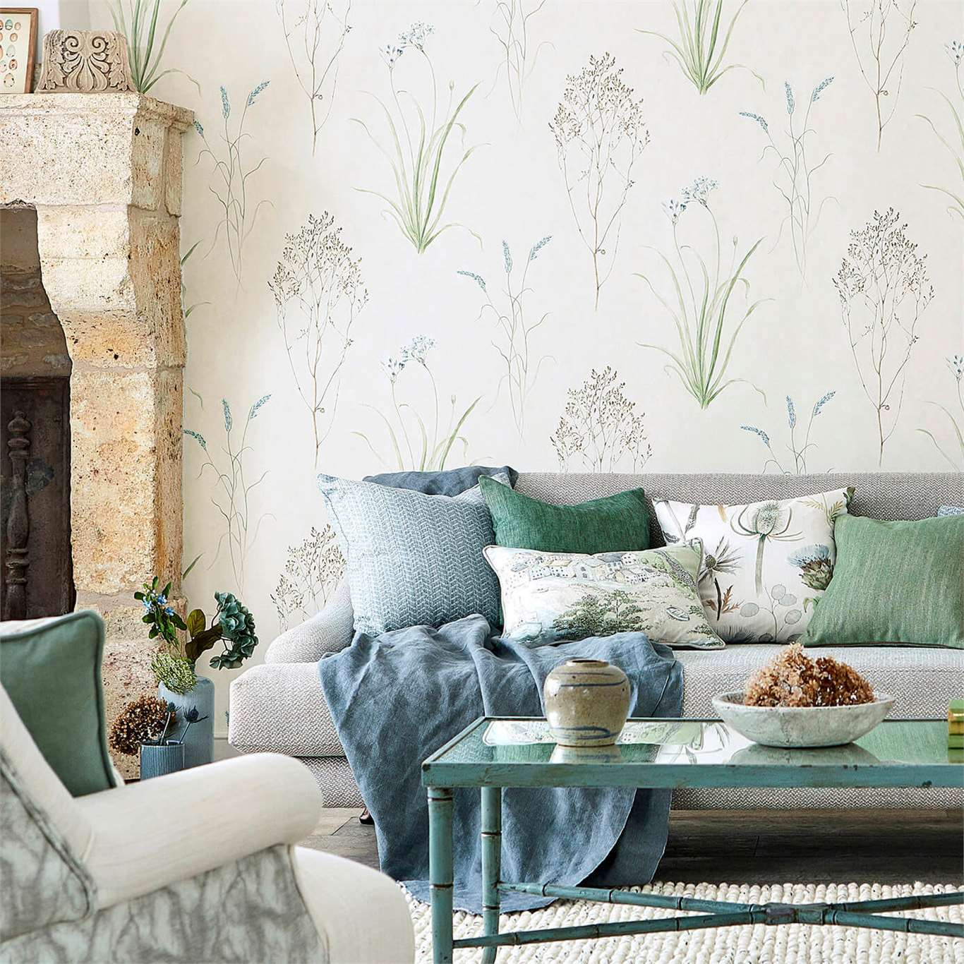 Willow Bloom Home Grasses Wallpaper