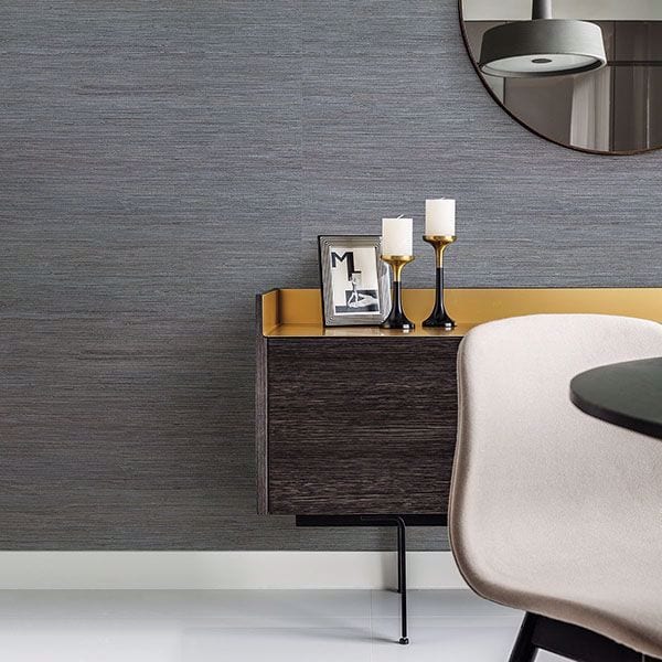 Willow Bloom Home Thalia Slate Grasscloth Wallpaper