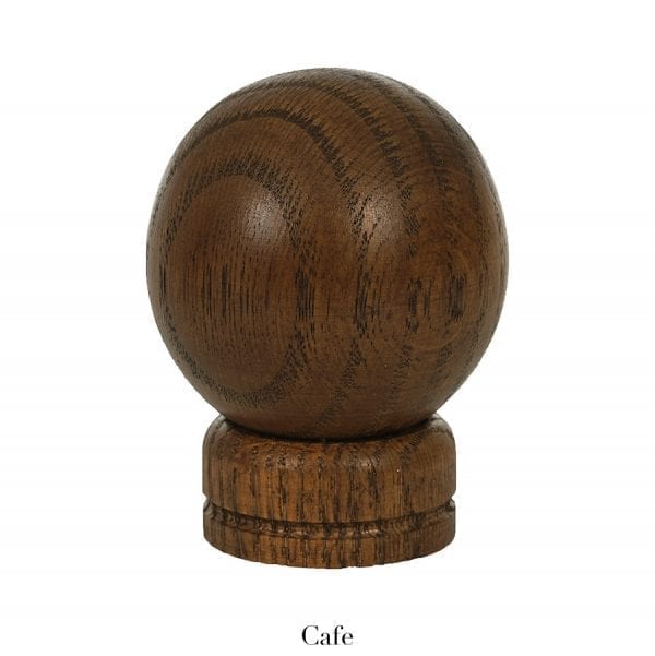 Willow Bloom Home Wood Ball Finial - Cafe