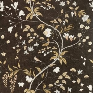 Willow Bloom Home Chambalon Antique Gold:Vine Black Wallpaper