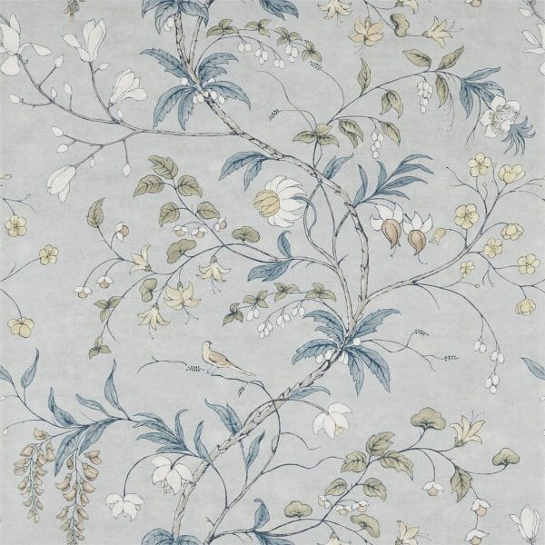 Willow Bloom Home Chambalon Mercury:Platinum Grey Wallpaper