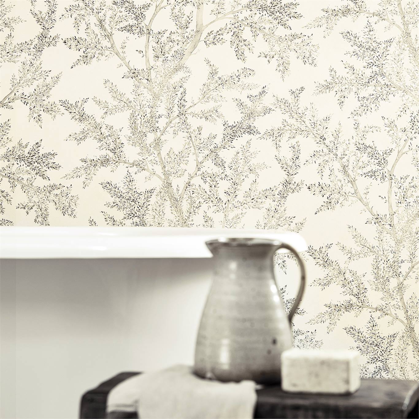 Willow Bloom Home Woodland Silver Wallpaper