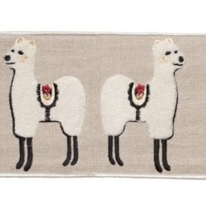 Linen Llama Border Natural Trim