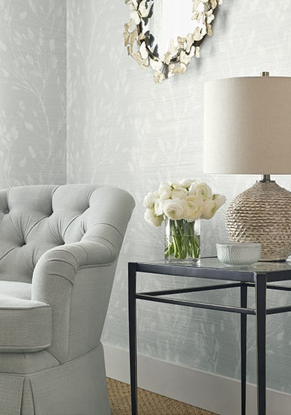Solaine Grey Grasscloth Wallpaper - WillowBloomHome