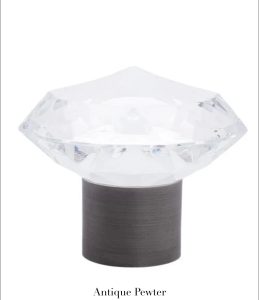 Beveled Glass Finial - Antique Pewter