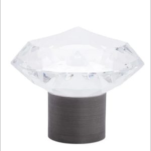 Beveled Glass Finial - Antique Pewter