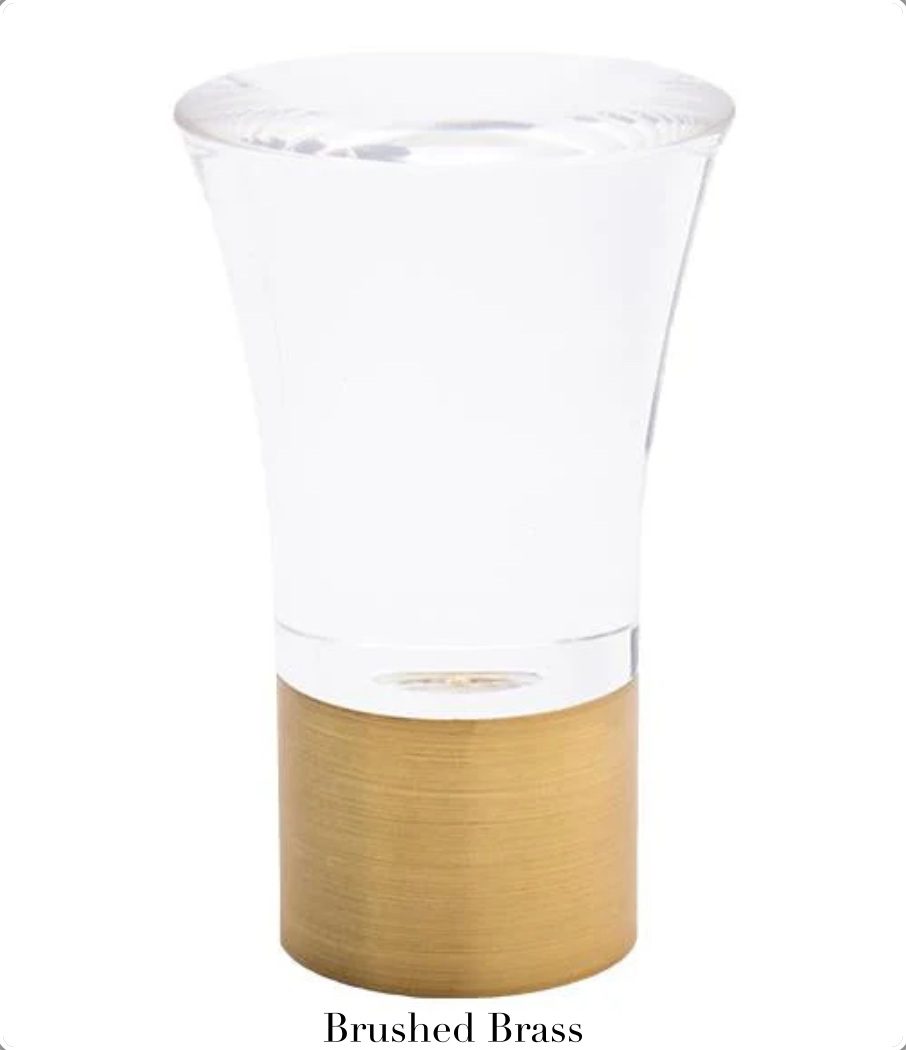 Glass Trumpet Finial - Brushed Brass