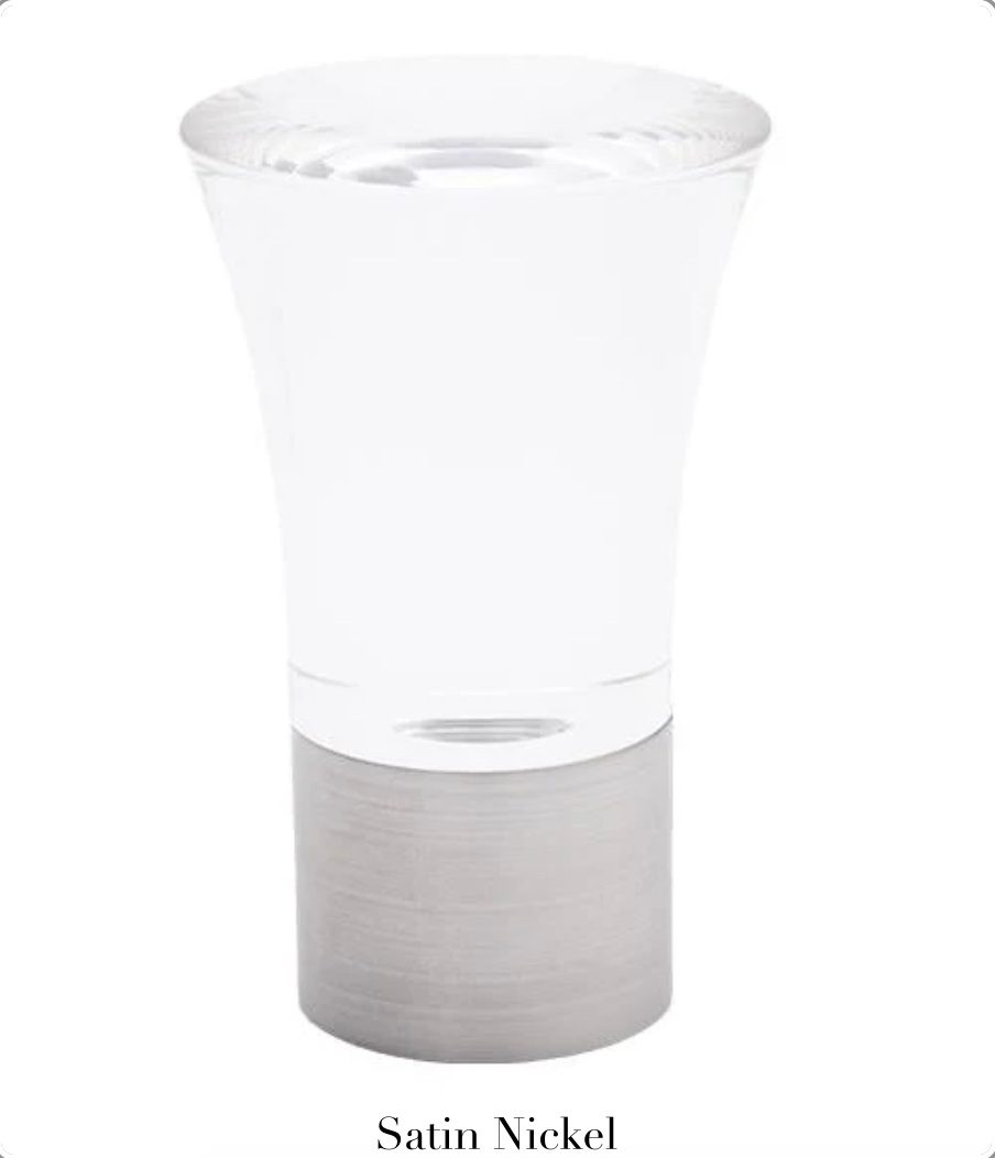 Glass Trumpet Finial - Satin Nickel